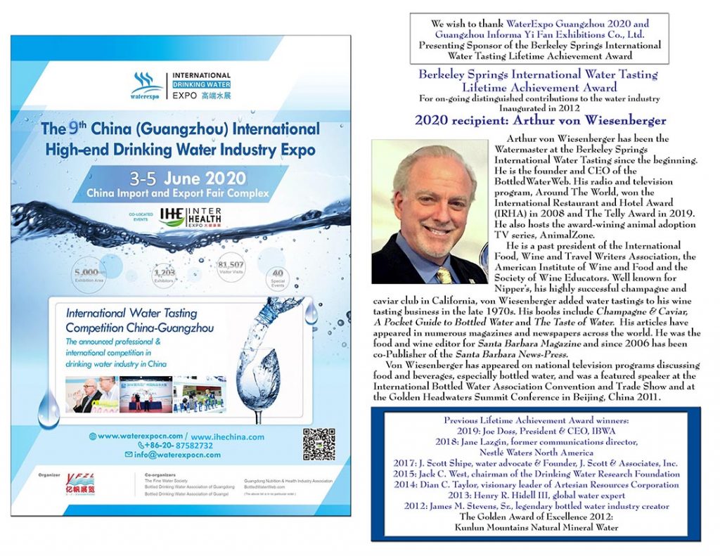 2019 Water Program Berkeley Springs International Water Tasting